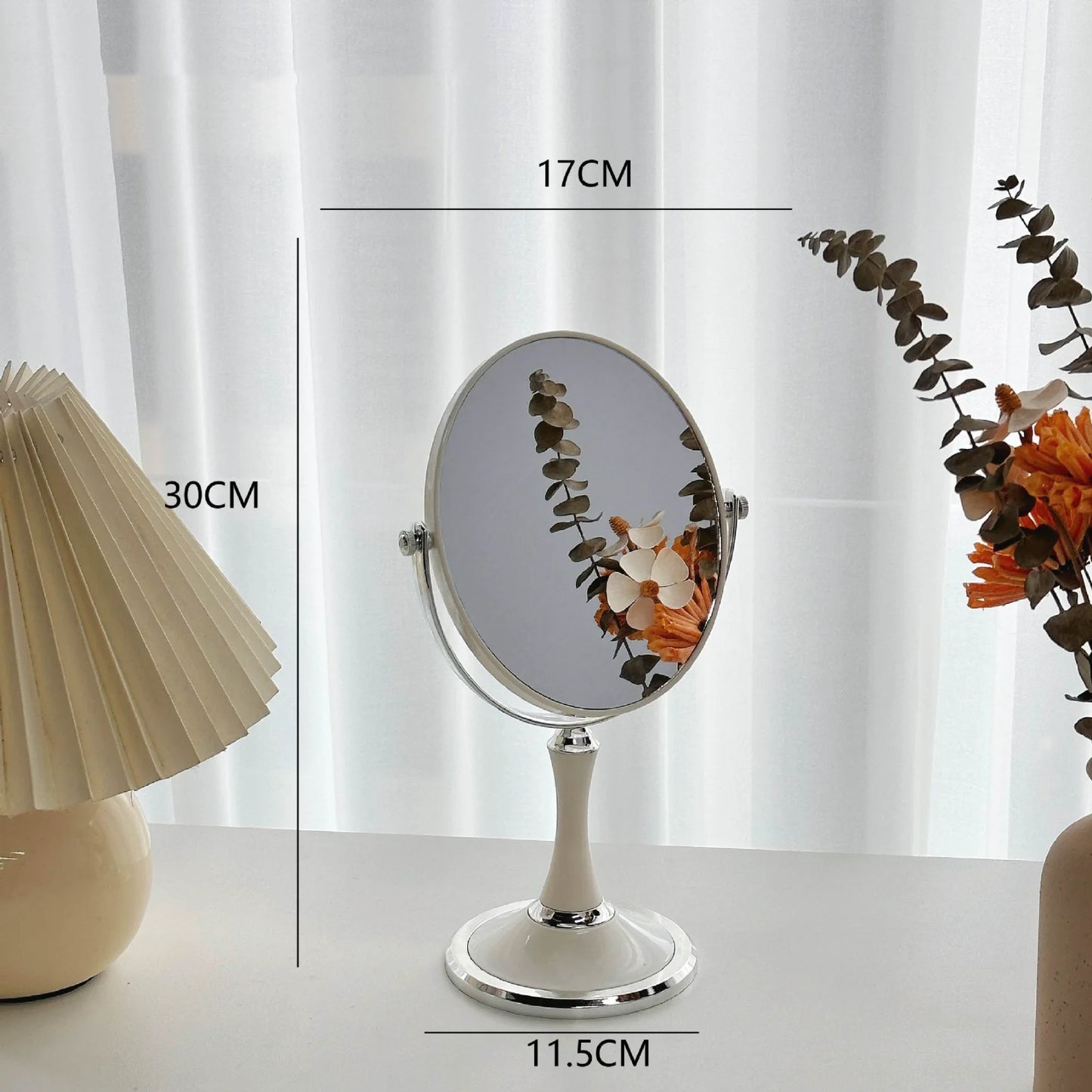Elegant 360° Rotating Makeup Mirror (3X Zoom)