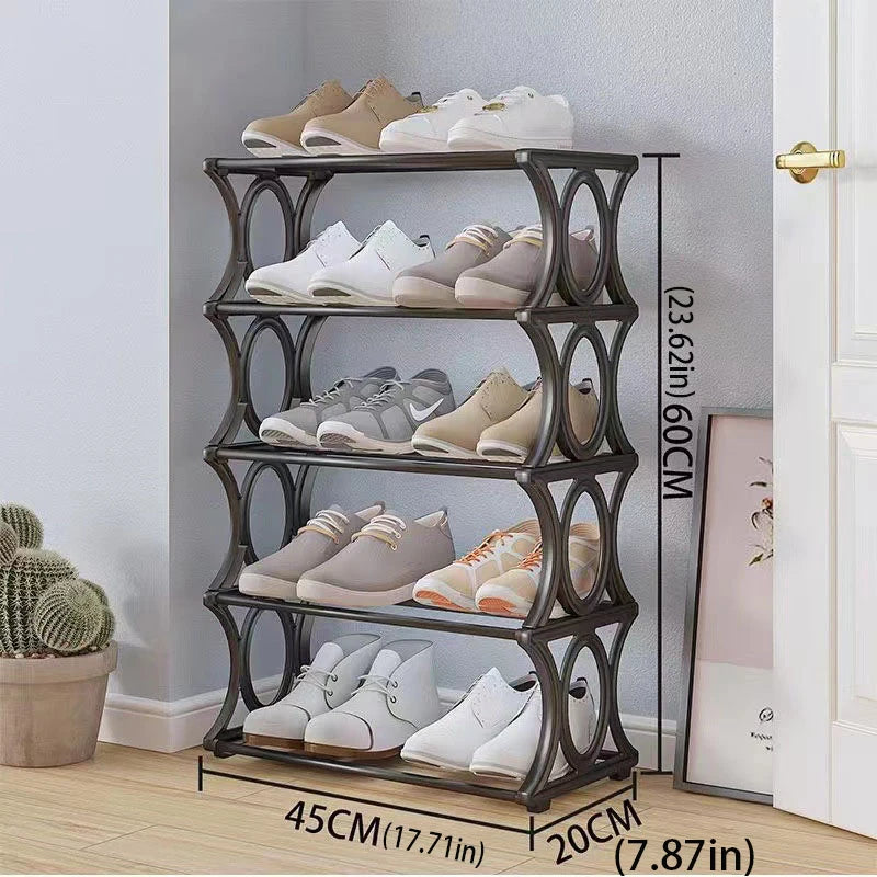 4-6 Tier Metal Shoe Rack Shoe Storage Organizer, Freestanding Durable Narrow Shoe Rack, Vertical Slim Shoe Tower, Multifunctional Heavy-Duty Storage Unit Shoe Rack, Entryway Shoe Rack Space-Saving Shoe Rack, Suitable for Clos