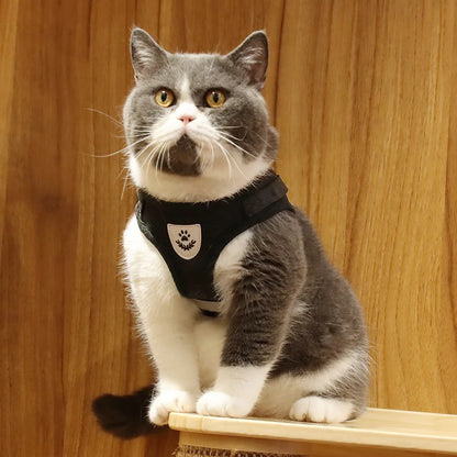 Adjustable Reflective Nylon Pet Harness And Leash Escape Proof