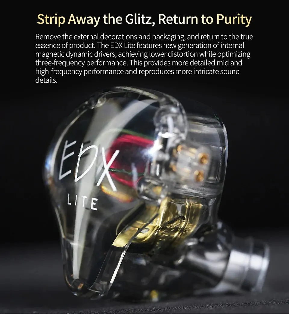 KZ EDX Lite HIFI Bass Earphones Stereo Music Earbuds In Ear Monitor Stage Live Headphones Gaming Sports Headset