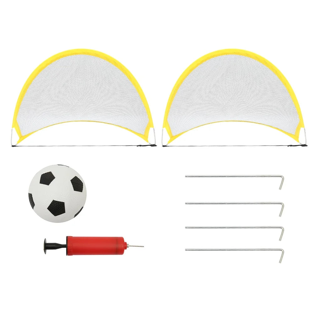 2Pcs Folding Football Goal Net Portable Soccer Training Goal Net Tent Kids Indoor Outdoor Play Toys Soccer Ball Practice Gate