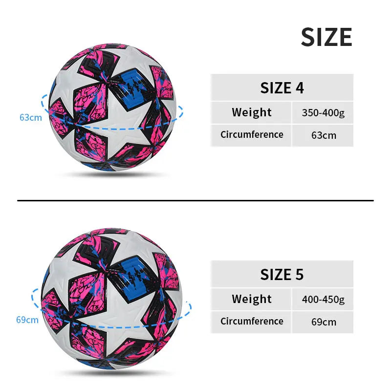 Soccer Ball Professional Outdoors Sports Match Balls High Quality PU Material Training Seamless Football Standard Size 5 Size 4