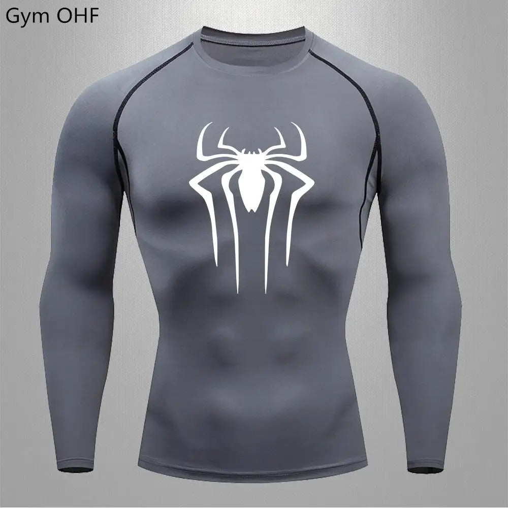 Spider Compression Shirt Mens Rashguard Fitness For Men Gym Sports T-Shirt Running Sweatshirt Outdoor Mountaineering Training