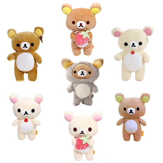 7 Styles Rilakkuma Plush Teddy Bear Peluche Lovely Anime Bear Stuffed Doll Kawaii Room Decor Anime Birthday Gifts Xmas Present