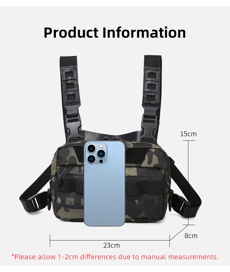 Fishing Vest Bag Men's Camo Fishing Lures Utility Tackle Chest Bags Waist Pack Outdoor Mountaineering Camping Hiking Hunting