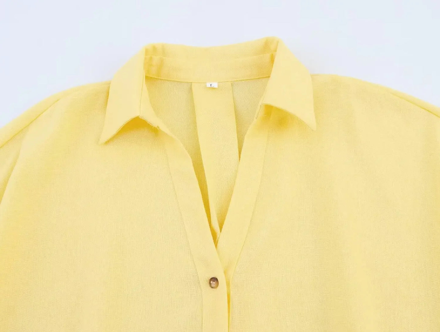 2025 Spring Summer Women Long Sleeve V Neck Solid Color Blouse Shirt Office Wear Casual Work Loose Fit Lightweight Chic Tops