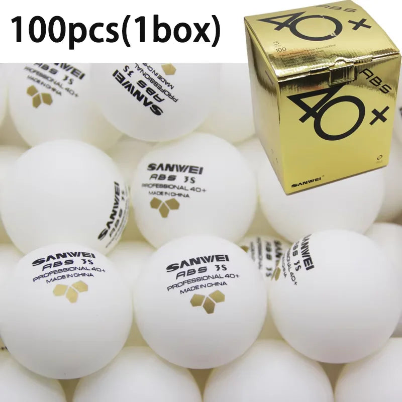 SANWEI TR 3 Star Table Tennis Balls 40+ ABS New Material with Seamed Durable Professional Ping Pong Balls for Training 50/100pcs