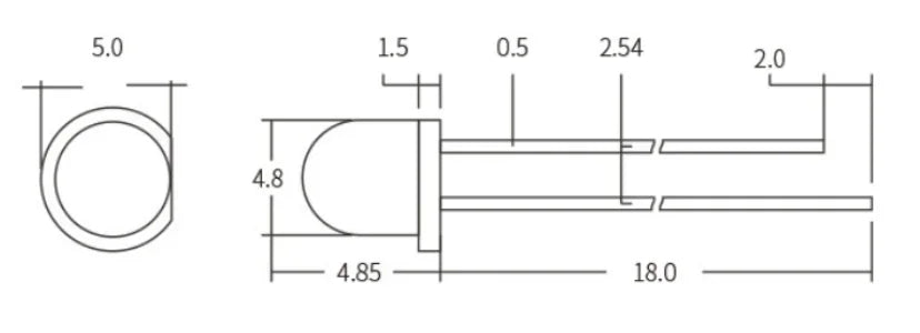 100pcs LED Diode F5 Super Bright Straw Hat LED 5mm Light Emitting Diodes Blue Green Red Yellow White, for DIY Electronic