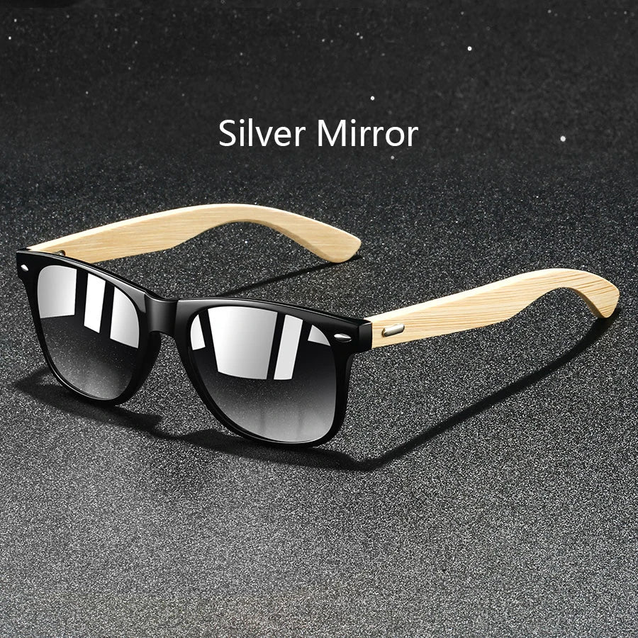 Fashion Bamboo Wood Vintage Square Sunglasses Wooden Men Women Luxury Brand Designer Sun Glasses Driving Fishing UV400 Eyewear