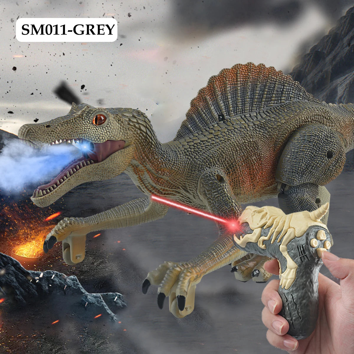 Remote Control Dinosaur Toys, Walking Dino with Light and Sound Velociraptor Tyrannosaurus Rex Spinosaurus Toy Electronic Gifts