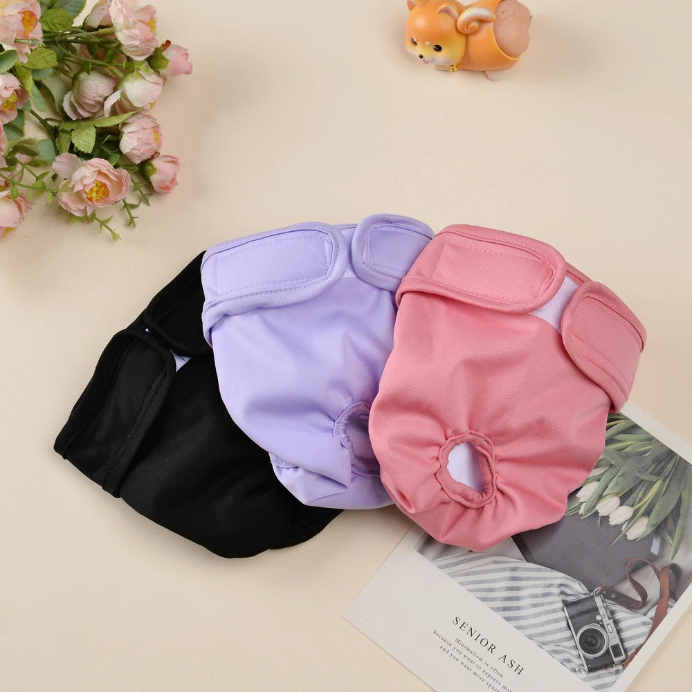 3Pcs Washable Female Dog Diapers Elastic Breathable Pet Nappies Reusable Pets Menstrual Period Panties For Small Medium Dogs Pug