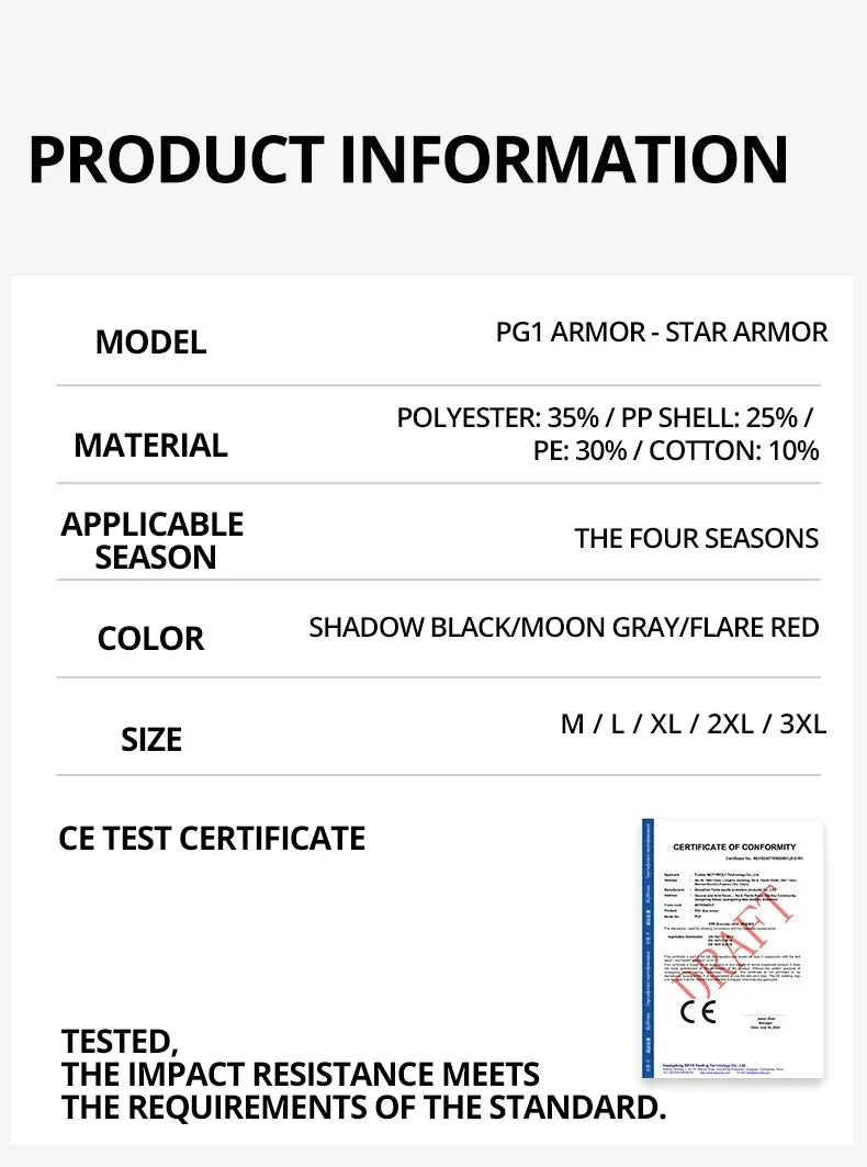 Motorcycle Jacket Men Women Armor Jacket Motorbike Body Protective Motocross Racing Jacket CE Certified Riding Protective Gear