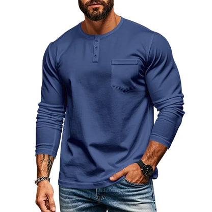 Men's Slim Fit Crew Neck Long Sleeve T Shirt Polyester Broadcloth