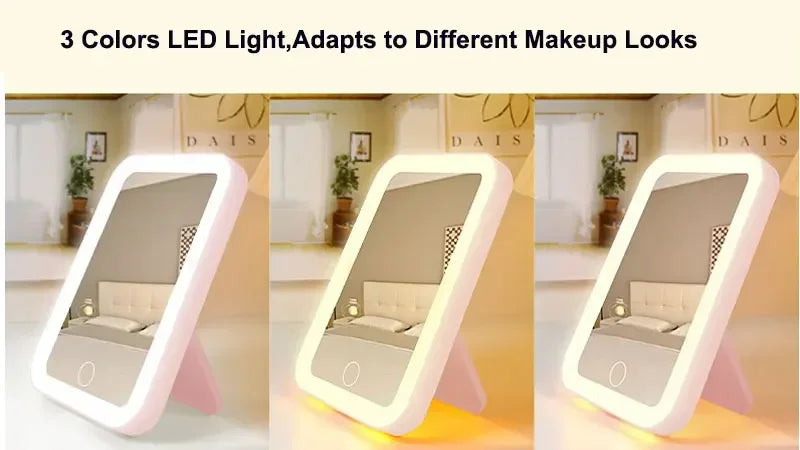 LED Desktop Makeup Mirror with Light
