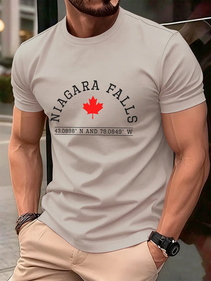 Mens Cotton Short Sleeve O-Neck T Shirt Oversized Letter Print