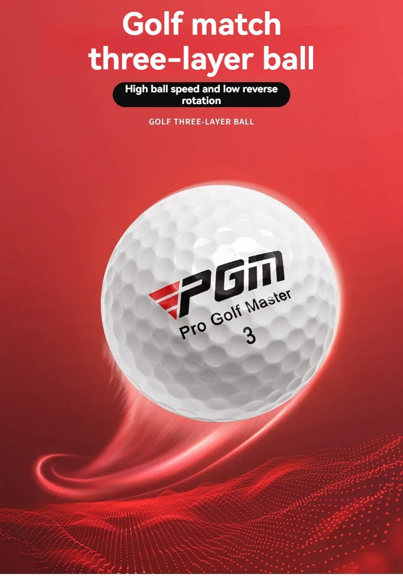 PGM Three-Layer Golf Balls Practice Performance Golf Ball Training for Distance Straight Shots Golf Design for Golfers Sport