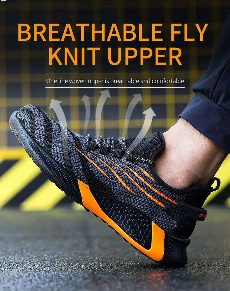 Work Safety Boots Ankle Height Anti Puncture Lace Up Men