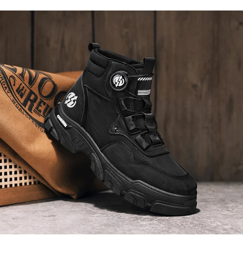 Winter Leather Boots Ankle Outdoor Work Chelsea Style