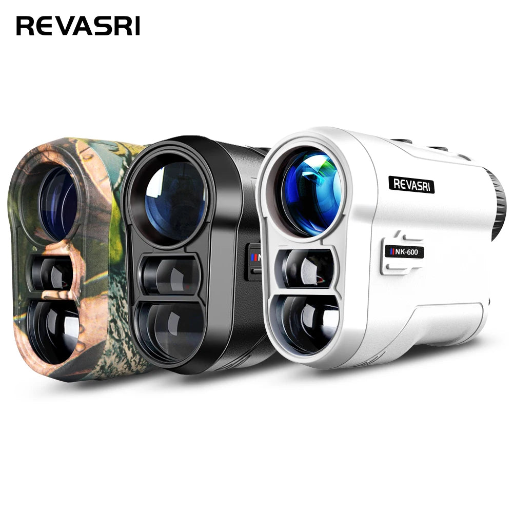 REVASRI Golf Laser Rangefinder 600M Telescope with Flag-Lock Slope Pin Distance Meter for 1000M Camouflage Hunting Monocular
