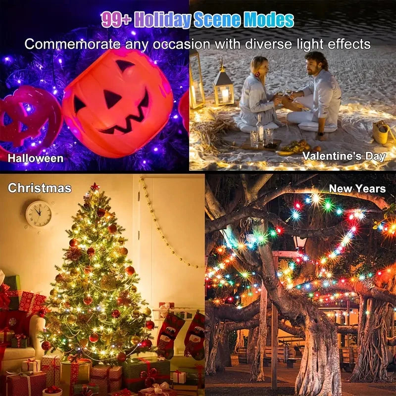 Bluetooth App Controlled LED Curtain Lights with Music Mode