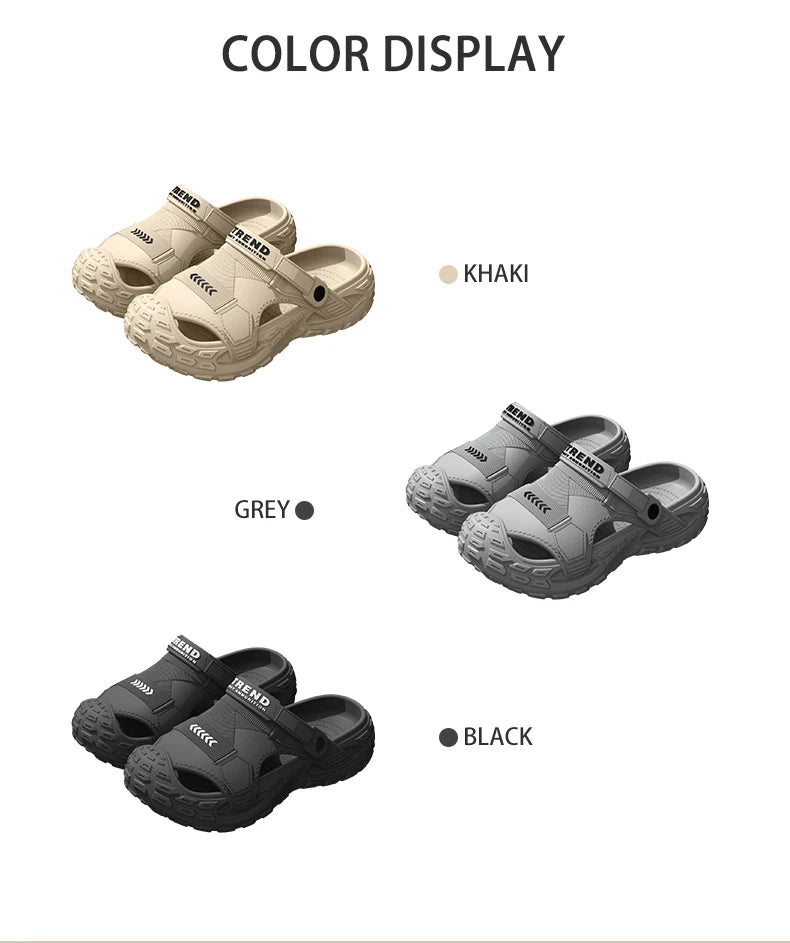 EVA Mens Sandals Thick Sole Outdoor Beach Perforated Summer Shoes