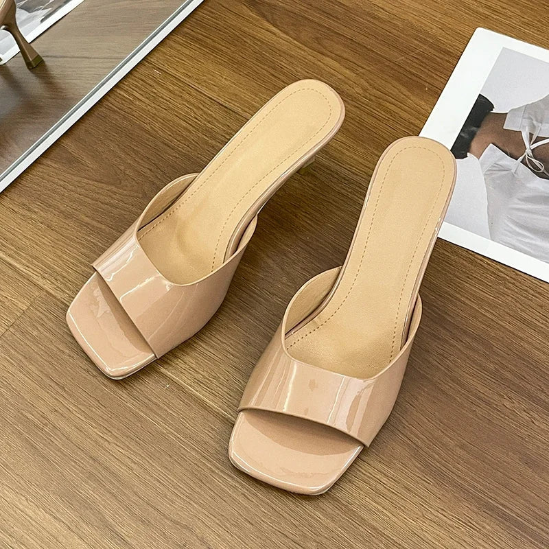 Women High Heel Sandals Summer New Fashion Square Toe Open Toe Women Elegant Casual Comfortable Black High Heel Sandals
