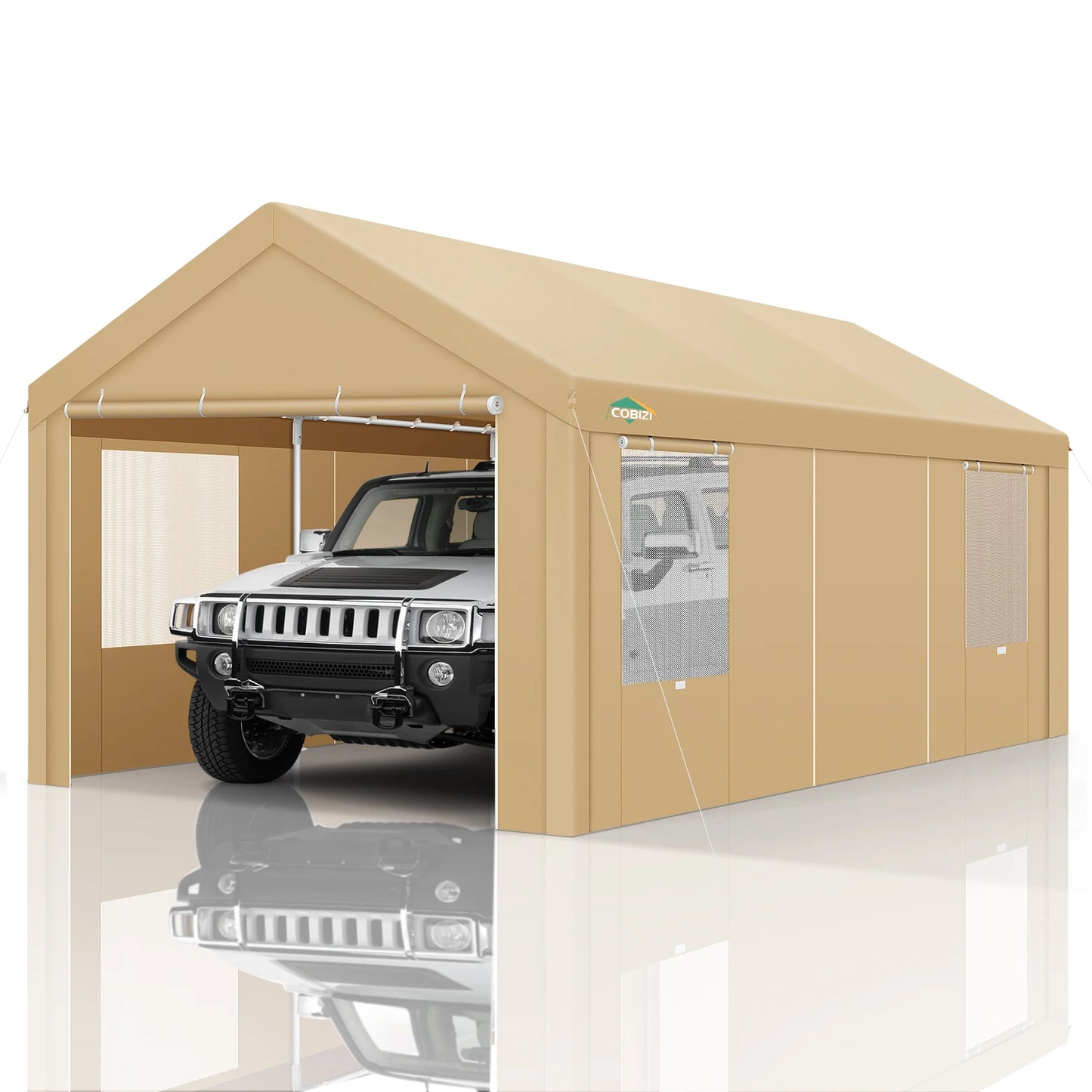 Carport Canopy 12x20 Heavy Duty Portable Garage with Roll-Up Ventilation Windows & Doors,Removable Sidewalls Car Canopy Car Tent