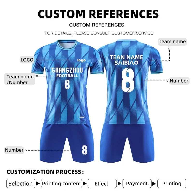 Adult Kids Personalize Football Jerseys Soccer Uniform MAN Women Team Training Quick-Drying Sportswear  Futsal Tracksuit Outfit