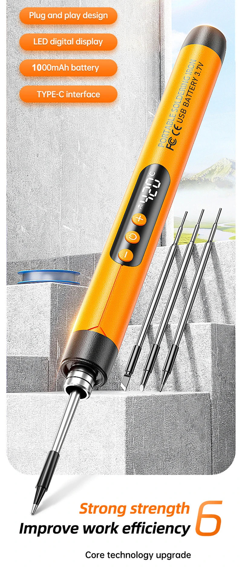 USB Wireless  Digital Electric Soldering Iron Kit  Cordless Adjustable Temperature 300-450℃ Smart Welding Solder Tool