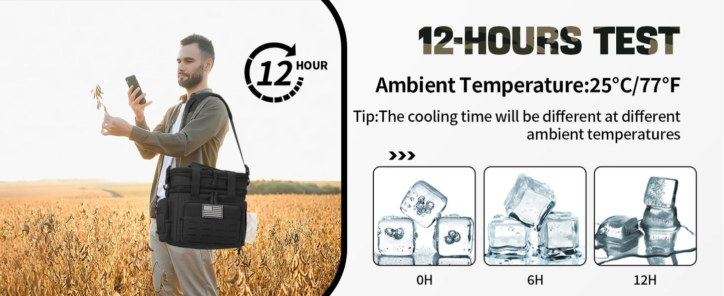 Men's Tactical Lunch Box Expandable 18L Tactical Insulated Cooler Bag,Leak Proof Insulated Lunch Bag For Work Camping Outdoor