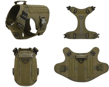 Tactical Military Nylon Dog Harness And Leash Set For All Breeds