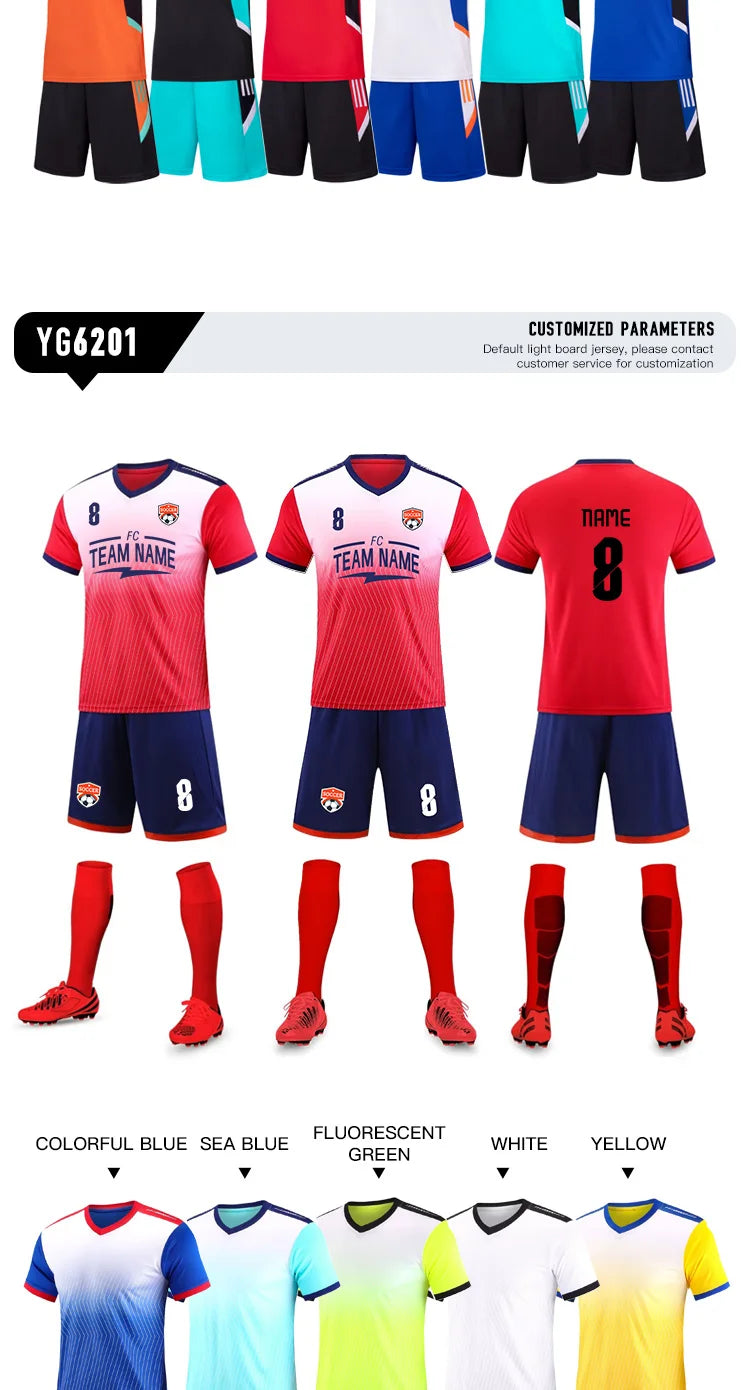 Adult Kid Soccer Jersey Customize Football Uniforms Shirts Men Women Futsal Sportswear Training Tracksuit Sports Outfit Clothes