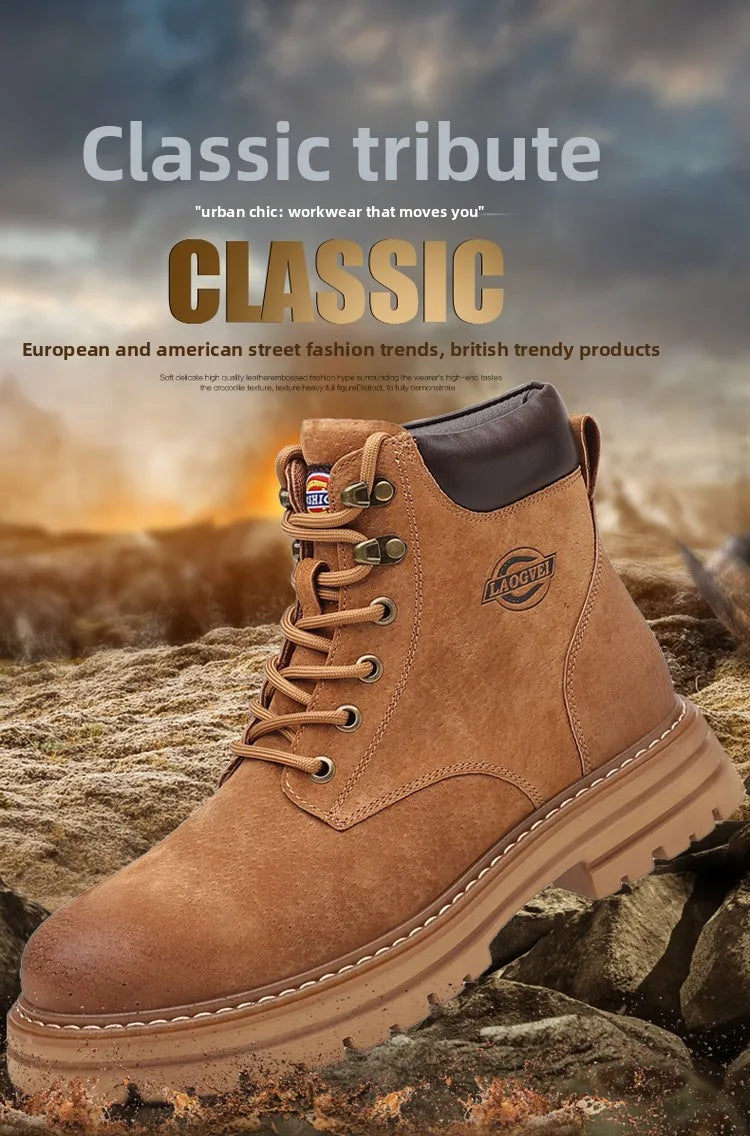 High Quality Men Shoes Genuine Leather Men Boots Outdoor Casual Shoes for Men Platform Boots Plush Ankle Boots Botas Para Hombre