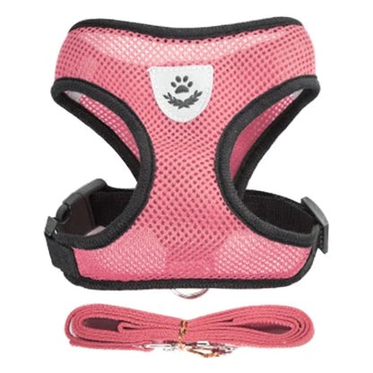 Cat Harness Vest With Leash, Small, Medium, Adjustable Polyester Mesh