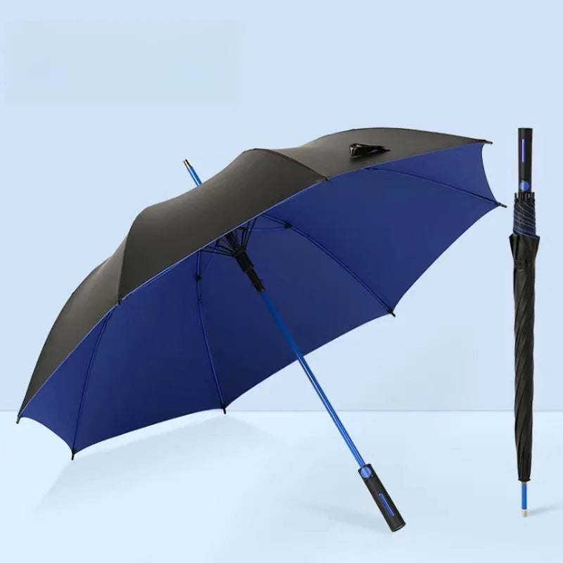 Full Fiber Golf Umbrella Double Layer Extra Large Double MEN'S Business Long Handle Umbrella Car Straight Umbrella