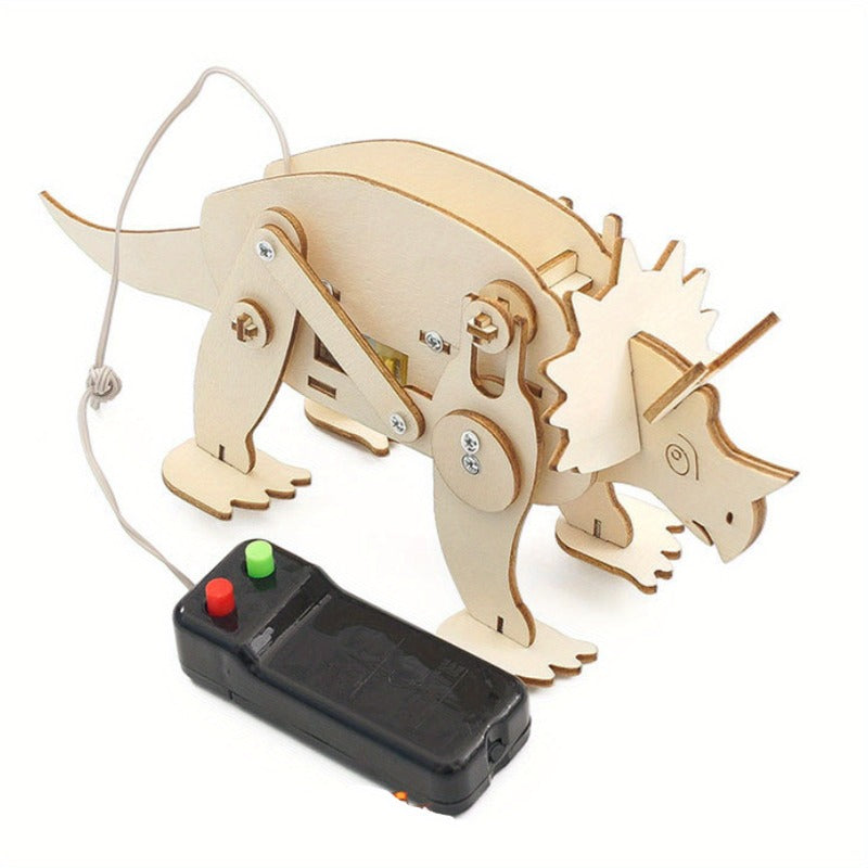 Dinosaur STEM Kit Toys for Kids, 3D Wooden Puzzle Model Robot Model Kit, DIY Educational Science Building STEM Projects