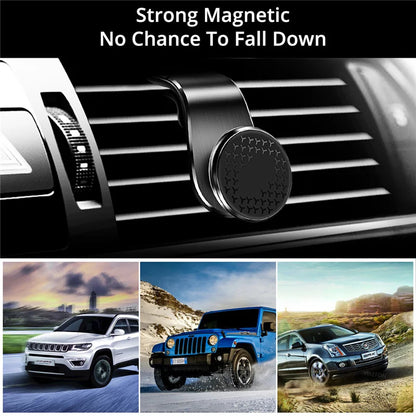 Magnetic Car Phone Holder Air Vent Mount For Smartphones Black