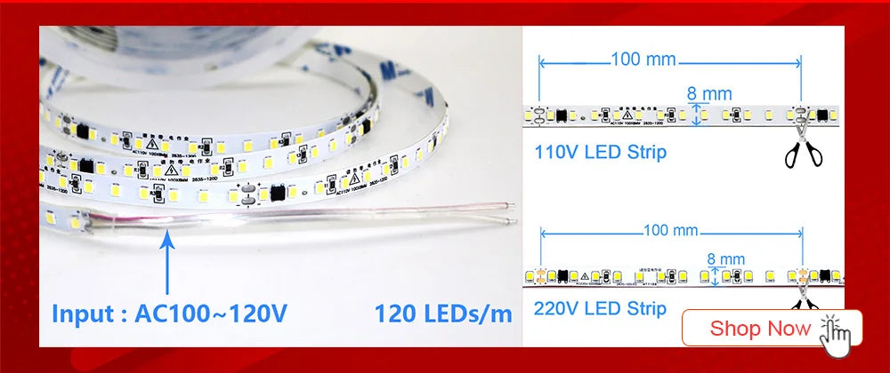 Flexible LED Strip 24V – 5m to 20m, 120 LEDs/m, Soft Lamp Bar