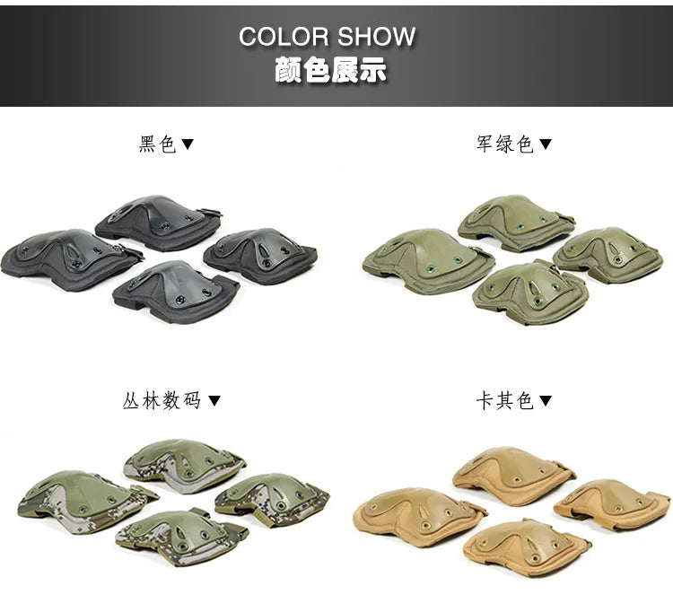 Outdoor Tactical Protective Gear 4pcs Knee Pads Elbow Pads For Cycling Mountaineering Hiking Outdoor Sports Protection