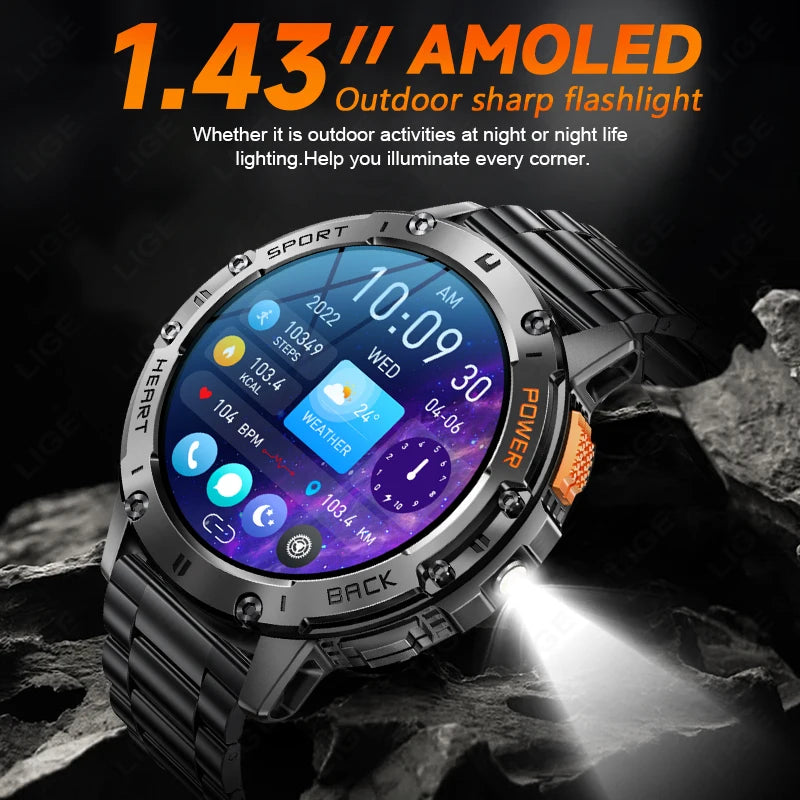Men Smart Watch with AMOLED Display & Fitness Tracking