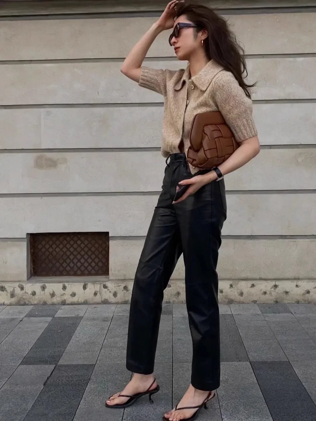 Retro Square Toe Clip Toe Sandals Kitten Heel Back Strap Brown Solid Concise French Style Sexy Fashion Women Shoes Summer Casual