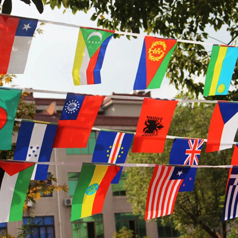 World Flags International Flags 100 Countries Hanging String Flags National Bunting Pennant Banner for Sports School Club