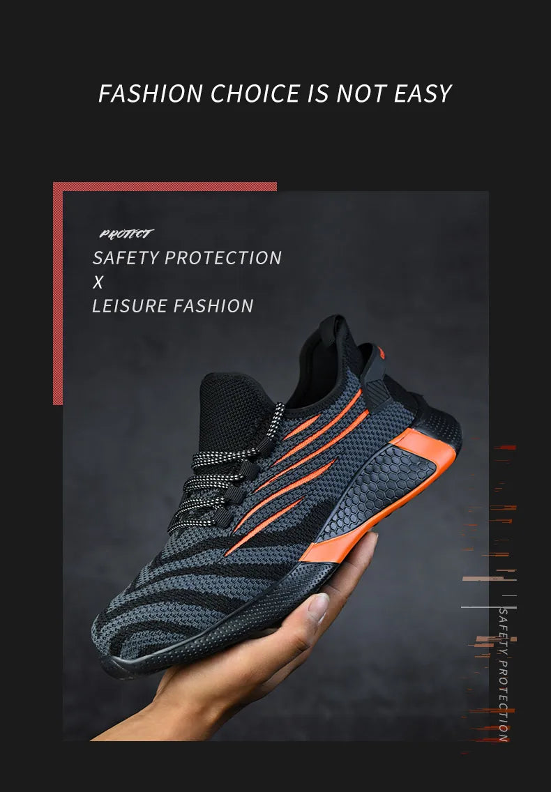 Work Safety Boots Ankle Height Anti Puncture Lace Up Men