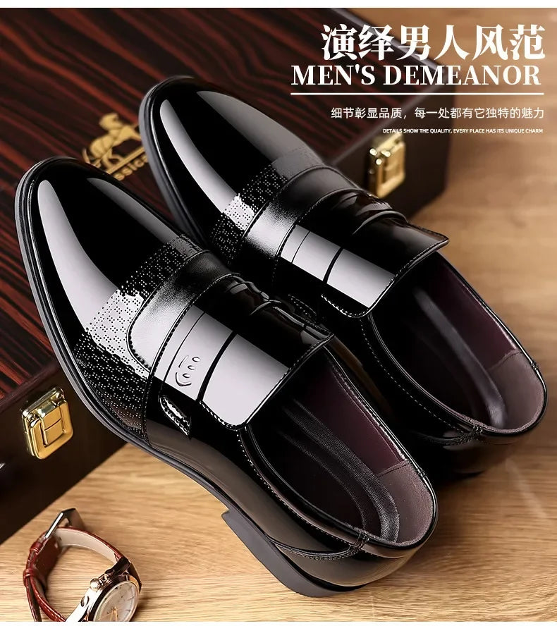 Men's Leather Oxford Brogue Dress Shoes Formal Office