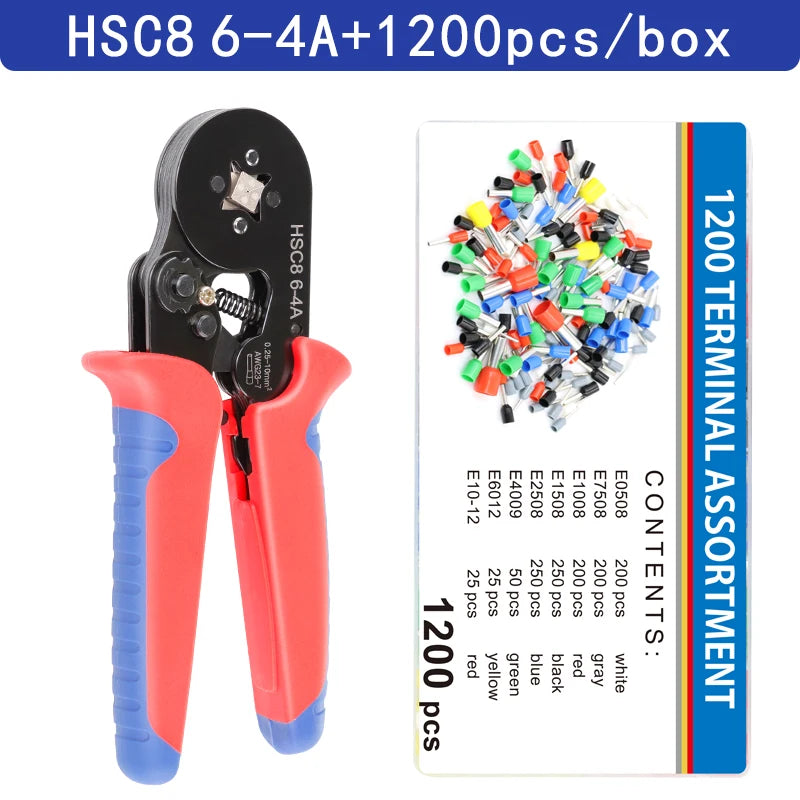 Crimping Pliers Ferrule Sleeves Tubular Terminal Tools HSC8 6-4A/6-6A/16-6E Wire Crimper Household Electrical Sets