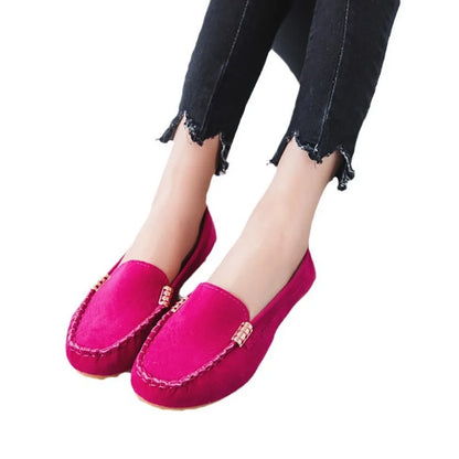 Women Denim Flat Shoes Slip On Round Toe Loafer Plus Size