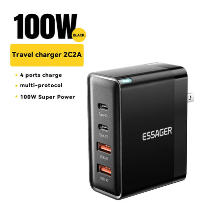 100W USB Type-C Charger PD QC4.0/3.0 Fast Charging