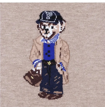 Pullover Sweater Bear Print Women Cashmere Cotton Knit