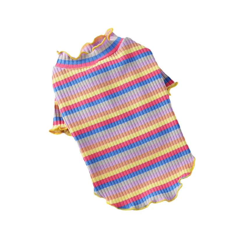 Colorful Stripe Sphynx Cat Vest Shirt for Small Cats Katten Kedi Cotton Puppy Dog Pet Clothes mascotas Clothing ropa para gatos