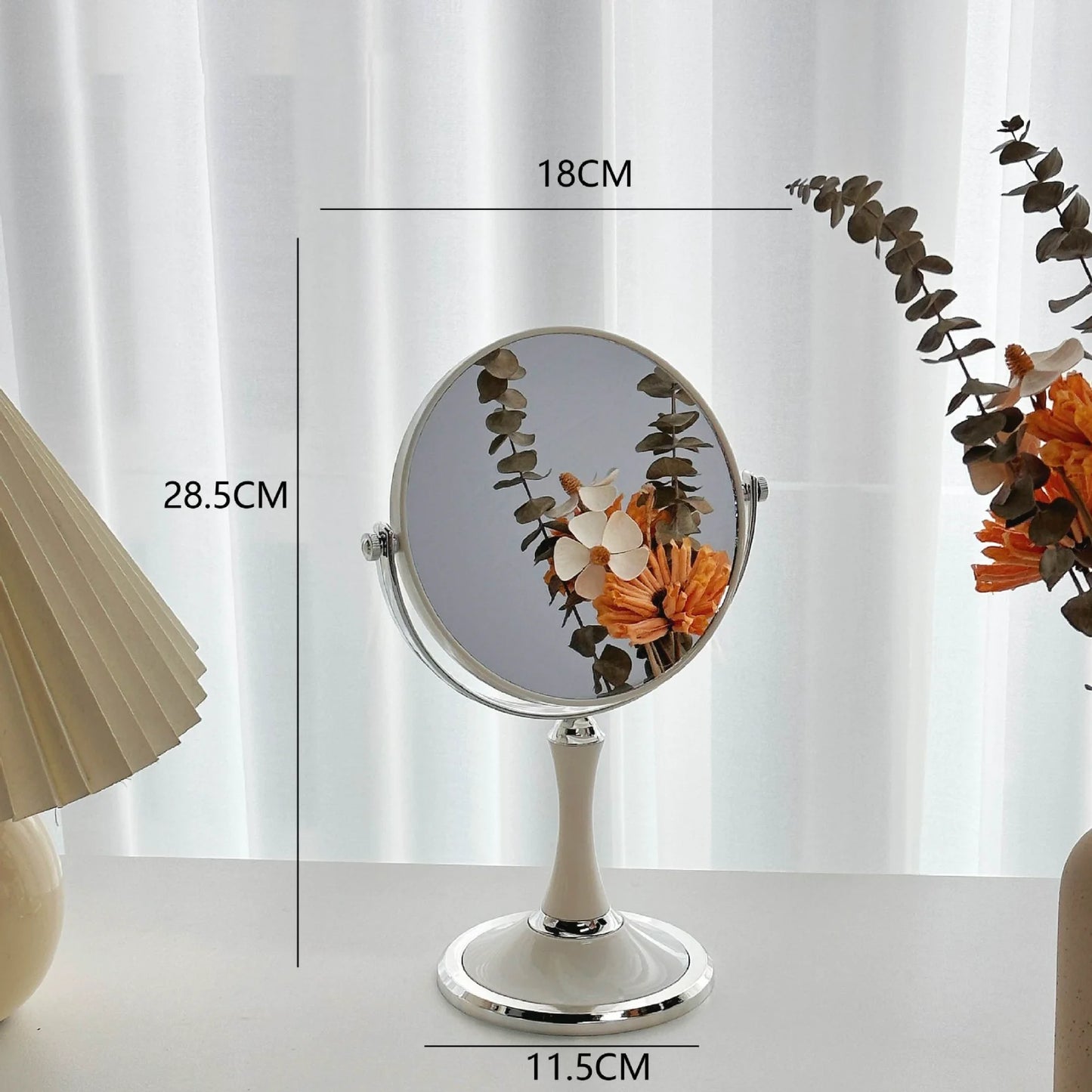 Elegant 360° Rotating Makeup Mirror (3X Zoom)